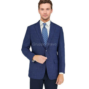 Mantoni Sport Coat Blue Hopsack M78792-1