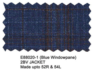 Enzo Blended Wool Sport Coat - Blue Windowpane Jacket E88020-1