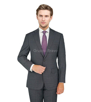 Enzo Super 150 Wool Suit- 84584-2 (Gray Check Windowpane)