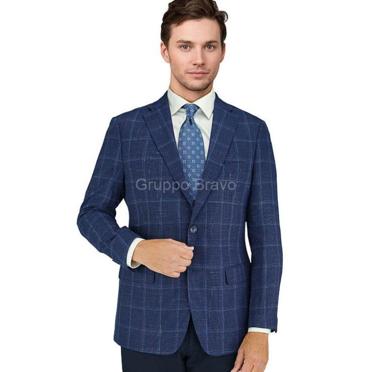 Mantoni Sport Coat Navy/Blue Windowpane M78788-1