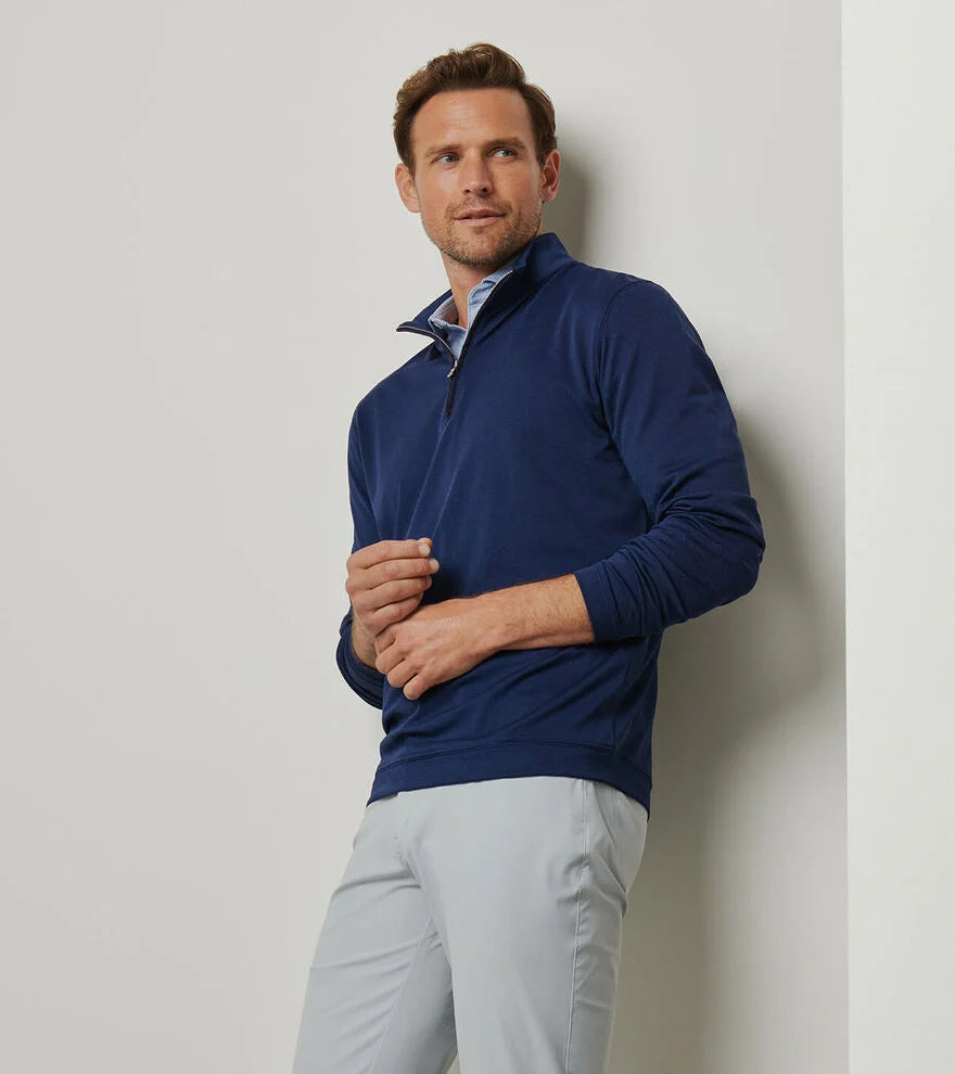 Peter Millar Albatross Cotton-Blend Pique Quarter Zip MS25XK65