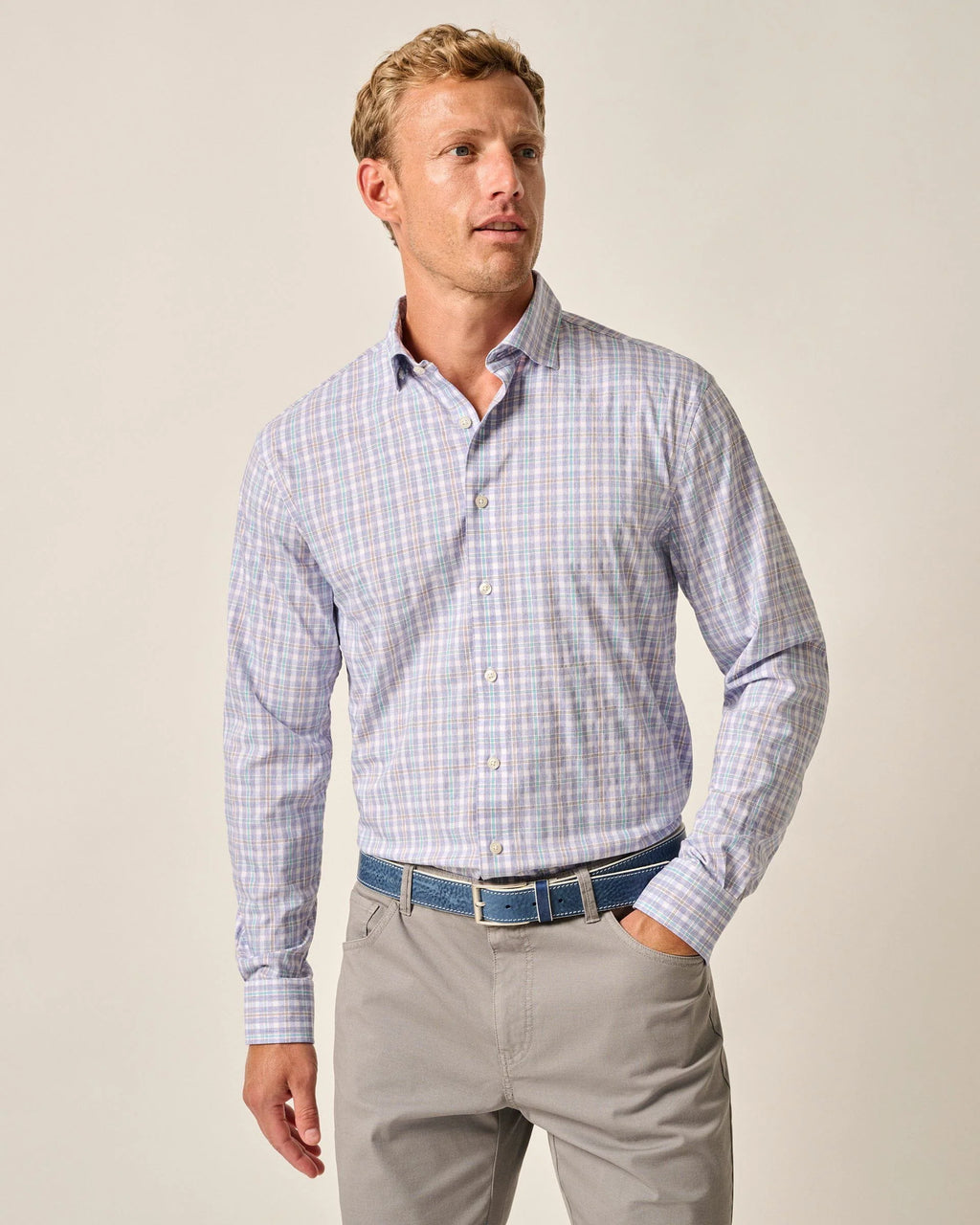 Johnnie-O Performance Button-Up Shirt Bruin JMWL100800