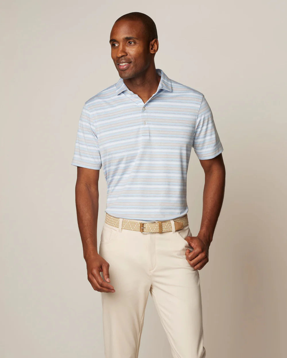 Johnnie-O Coope Striped Performance Polo JMPO7640