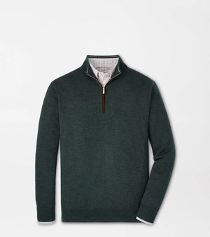 Peter Millar Autumn Crest Suede Trim 1/4 Zip Sweater - MF24S03