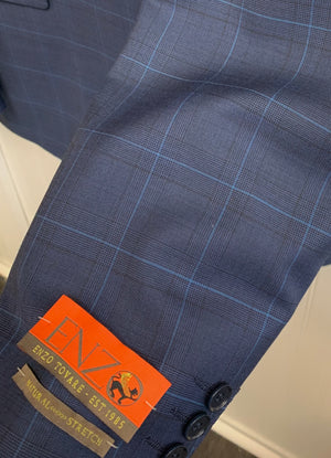 Enzo Super 150 Wool Suit- 84542-1 (Blue/Navy Windowpane)